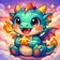 Colorful cartoon cat avatar with exaggerated features and playful expression